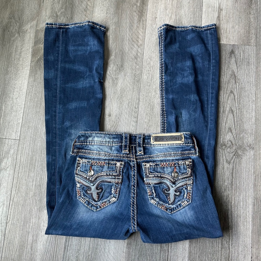 Rock Revival Betty Bootcut Jeans Women's 28 Embroidered Y2K